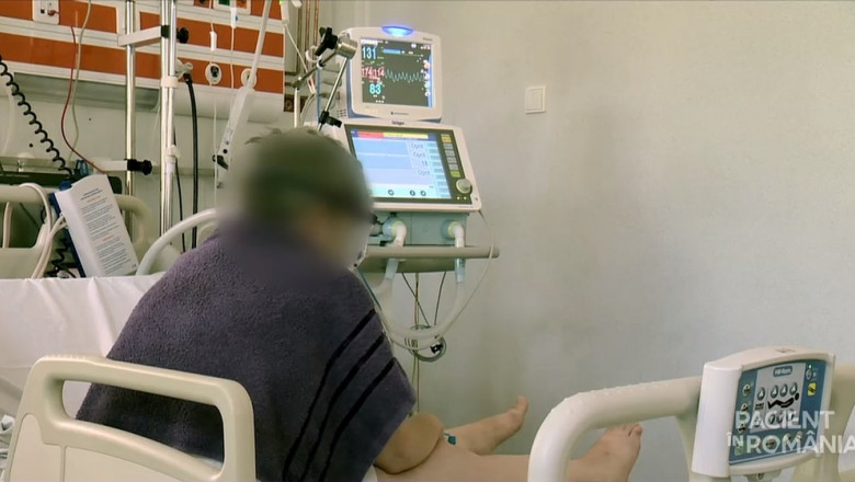 Pacienta bolnavă de covid la spitalul din barlad sta de o saptamana in pozitia sezut pentru a putea respira mai bine
