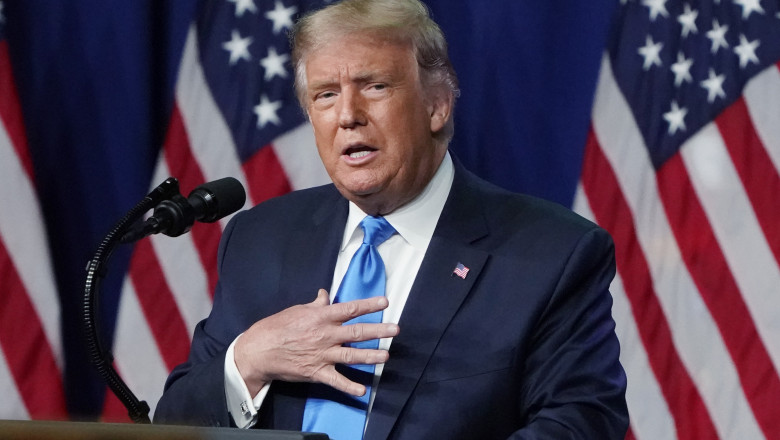 Donald Trump sustine un discurs în prima zi a Convenției Naționale a Partidului Republican, din Charlotte, Carolina de Nord.