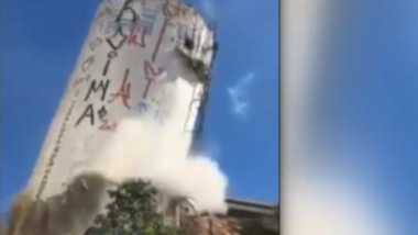 Demolare ratată a unui turn de apă în Brazilia