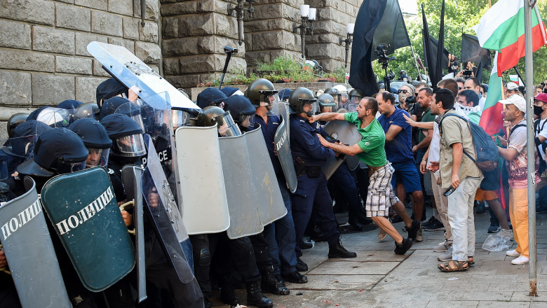 Аn anti-government protest in in Sofia