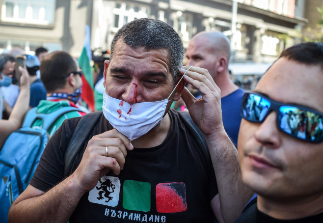 Аn anti-government protest in in Sofia