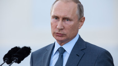Vladimir Putin, în timpul unei conferințe de presă.