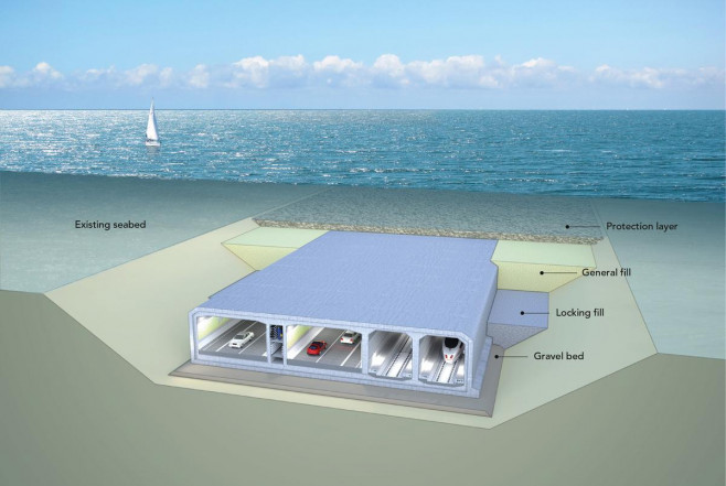 Visualisation of a standard element of the Fehmarnbelt tunnel.