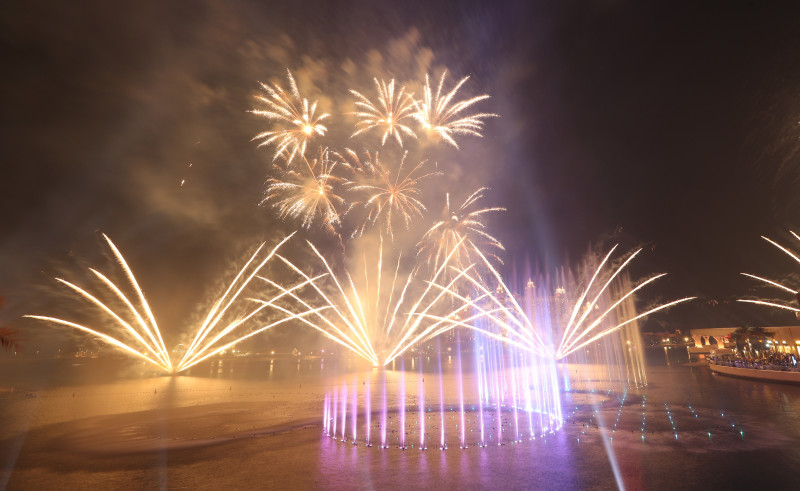 The launching ceremony of the Palm fountain in Dubai