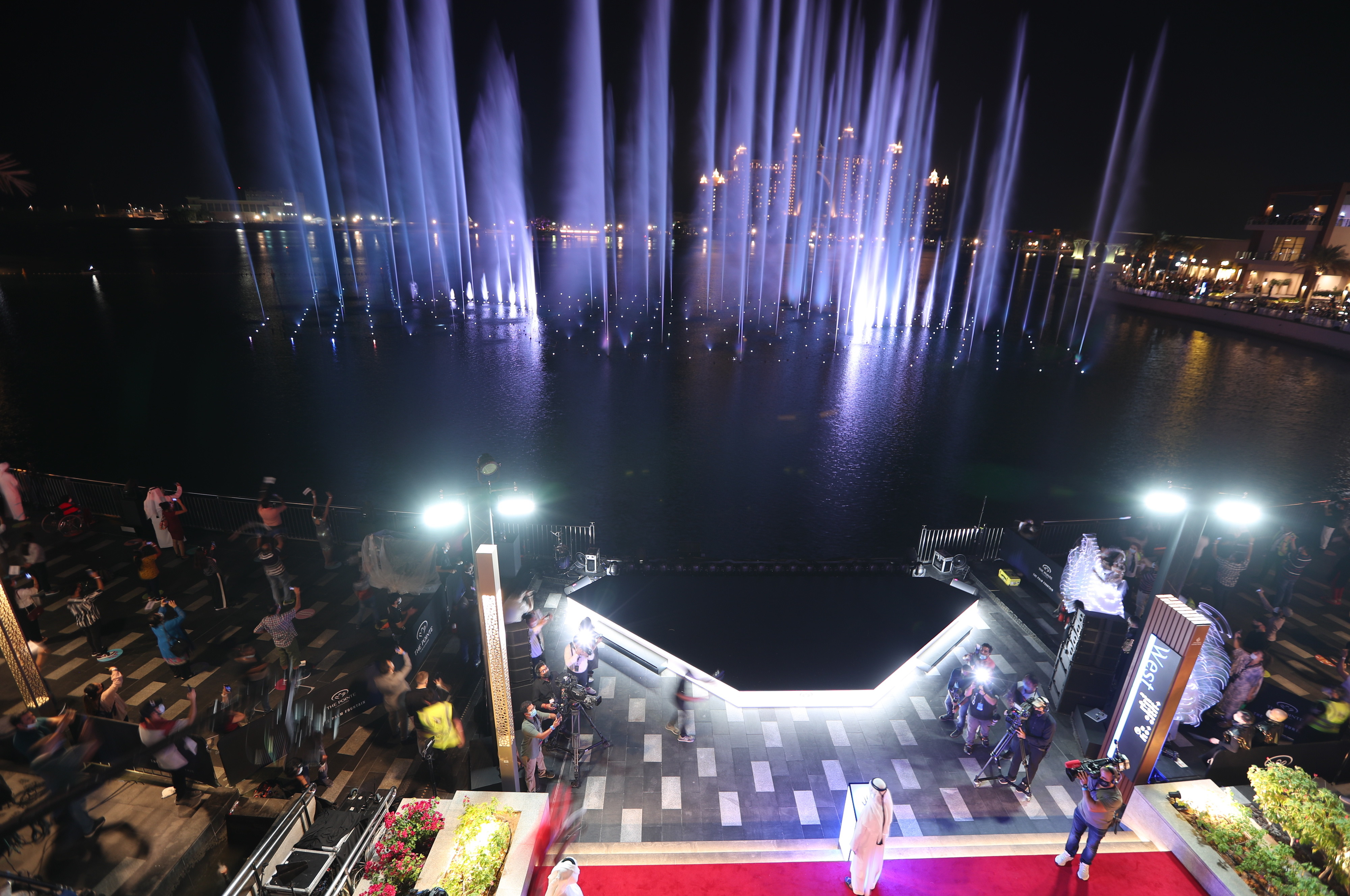The launching ceremony of the Palm fountain in Dubai