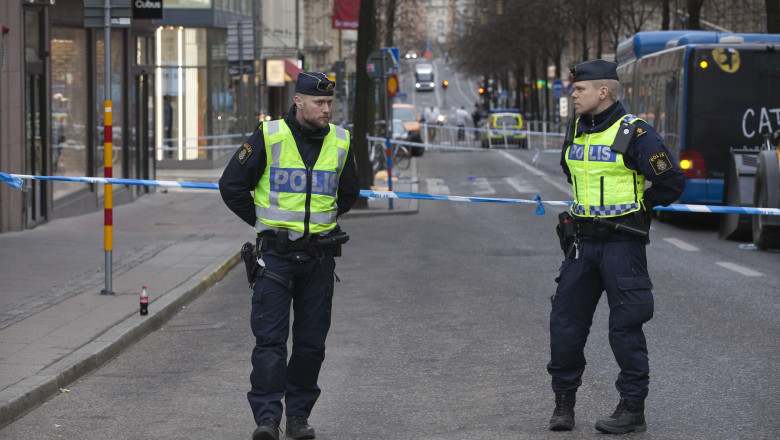 Aftermath of truck terror attack, Stockholm, Sweden - 08 Apr 2017