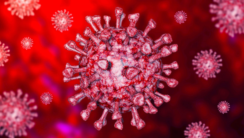 ilustratie care sugereaza virusul care provoaca covid-19