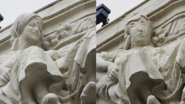 imagini cu statuia distrusa dupa o restaurare facuta de un amator