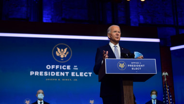 Președintele ales al SUA, Joe Biden, ține un discurs la câteva săptămâni după câștigarea alegerilor prezidențiale din 2020.