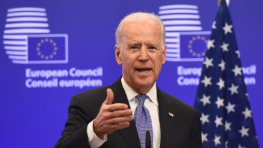 Joe Biden, în vizită la Bruxelles în 2015, când se afla în funcția de vicepreședinte al Statelor Unite.