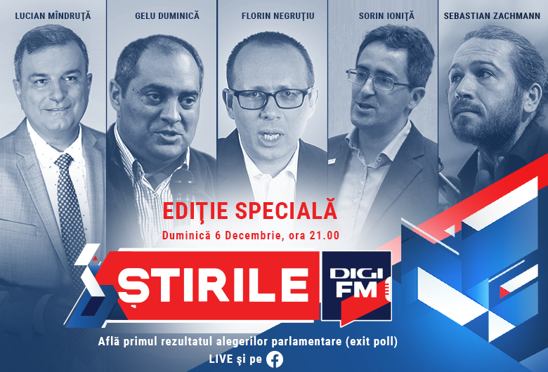 Ediție Specială Știrile DIGI FM, duminică 6 decembrie, ora 21.00