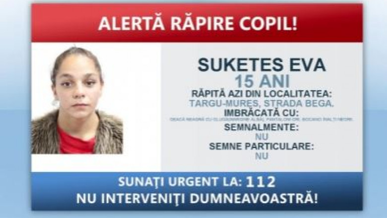 Fata luată cu forța de pe o stradă din Târgu Mureș și urcată într-o mașină a fost găsită