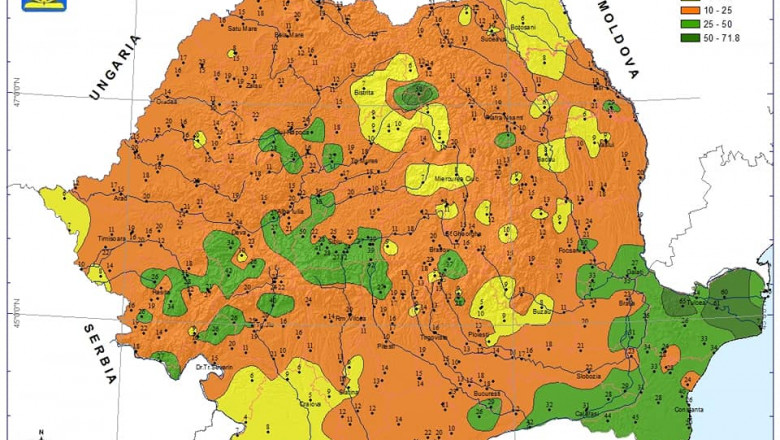 harta anm a precipitatiilor din romania in luna noiembrie