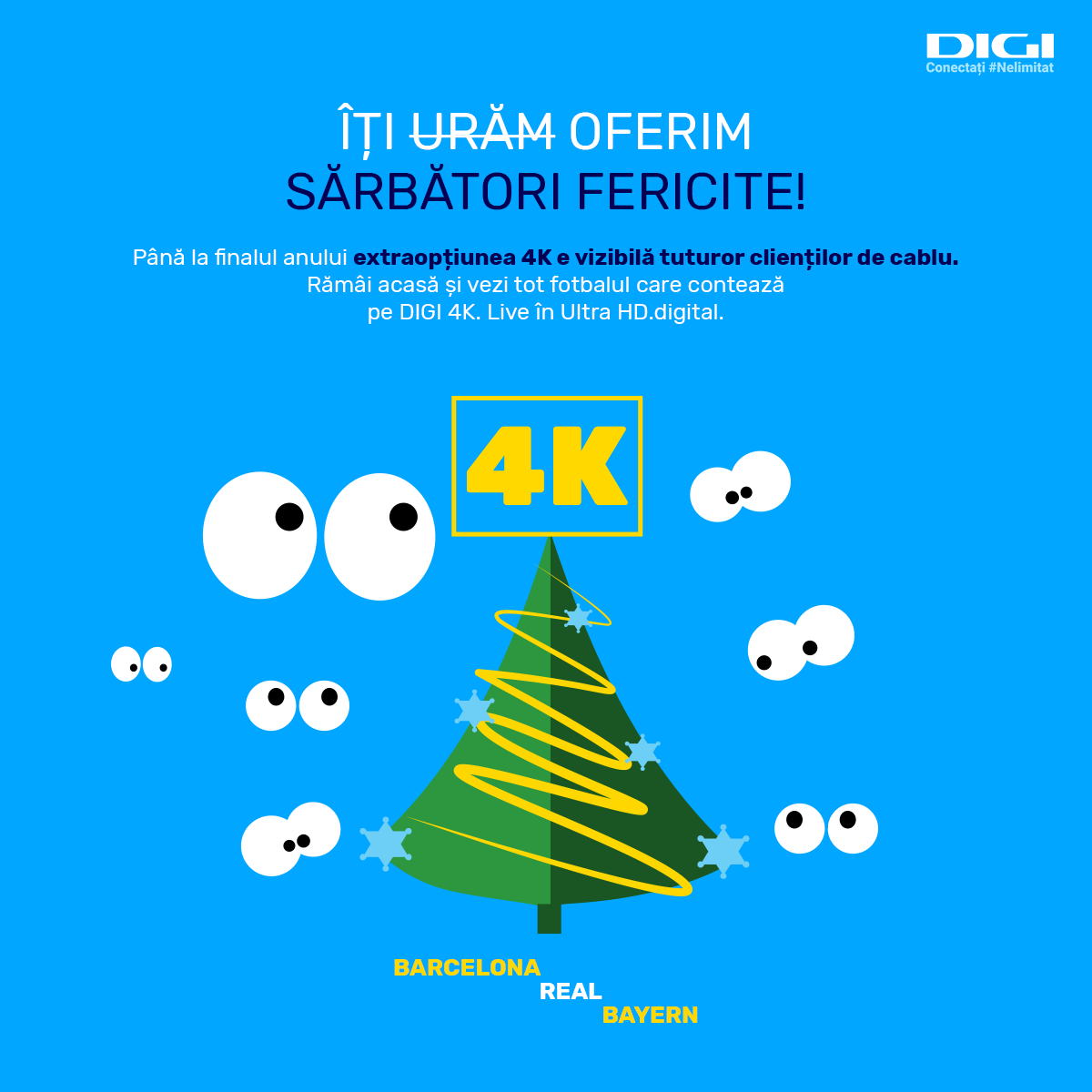 De sărbători, abonații Digi TV au și mai mult sport, în 4K
