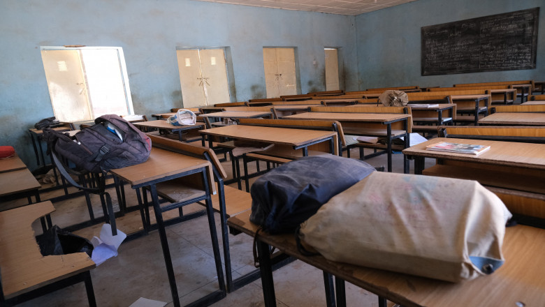 O sală de clasă a școlii atacate din Nigeria
