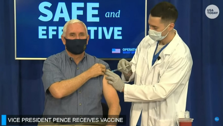 mike pence primeste vaccinul in direct la tv