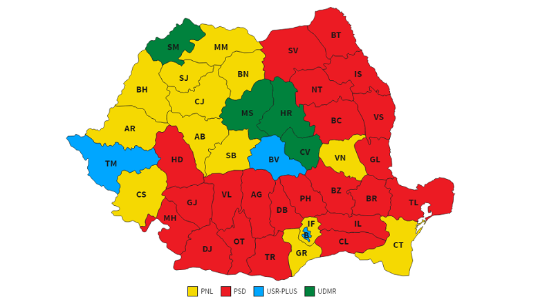 Rezultate finale alegeri parlamentare 2020. Cine sunt senatorii și deputații din fiecare județ