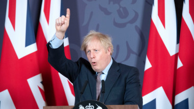 Boris Johnson își ține discursul în care anunță obținerea unui acord comercial post-Brexit, după mai multe luni de negocieri dificile.