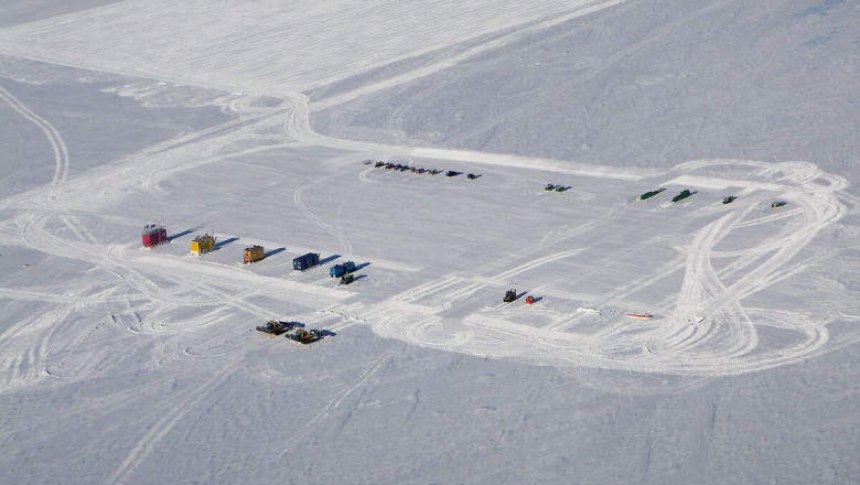 O imagine a pistei de aterizare construită lângă baza australiană Davis.