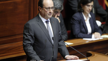 French President Francois Hollande Addresses Both Houses Of Parliament