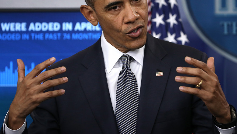 President Obama Speaks On The Economy In The Brady Press Briefing Room