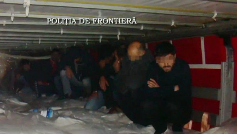migranti in camion politia de frontieraq