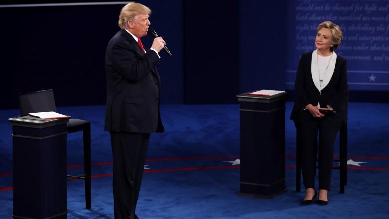 Candidates Hillary Clinton And Donald Trump Hold Second Presidential Debate At Washington University