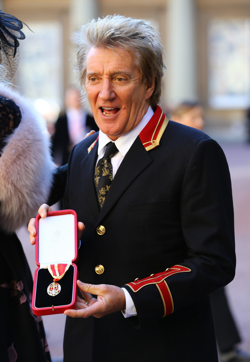Rod Stewart Receives Knighthood At Buckingham Palace
