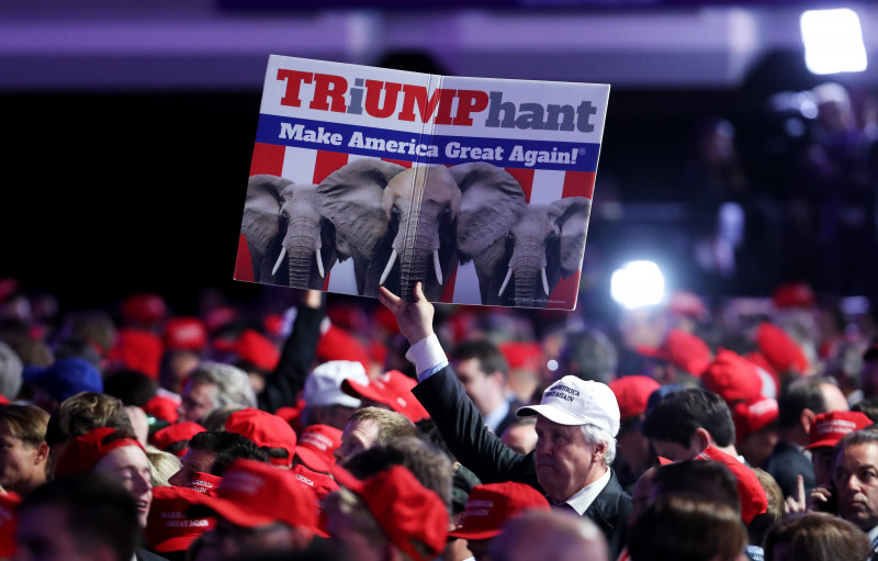 Republican Presidential Nominee Donald Trump Holds Election Night Event In New York City