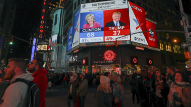 Crowds Gather In New York To Watch Election Results From Across The Country