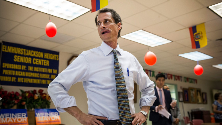 Anthony Weiner Visits Senior Center In Queens