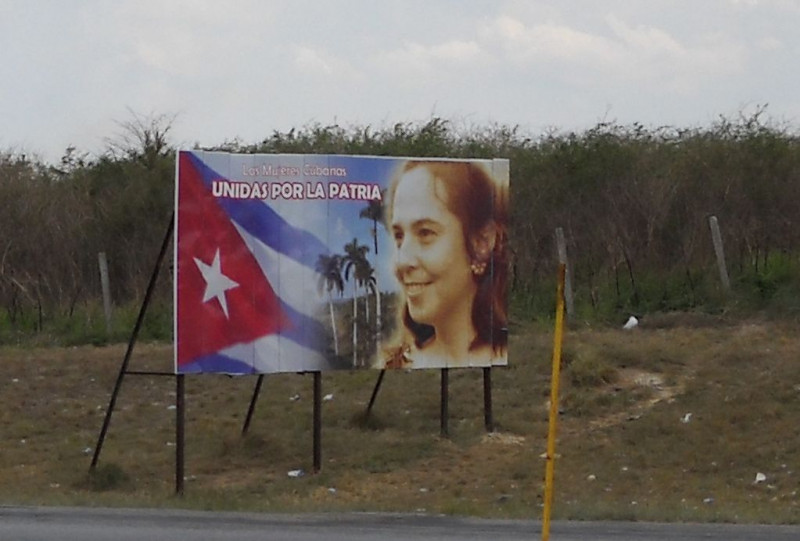 Vilma Espin billboard on the autopista
