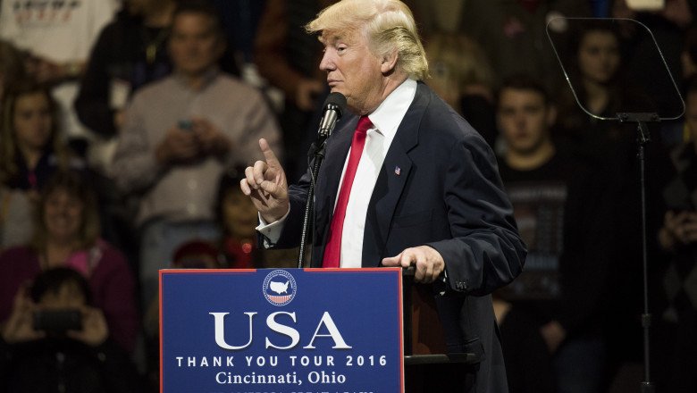 President-Elect Donald Trump And Vice President Elect Pence Hold Election Victory Rally In Ohio