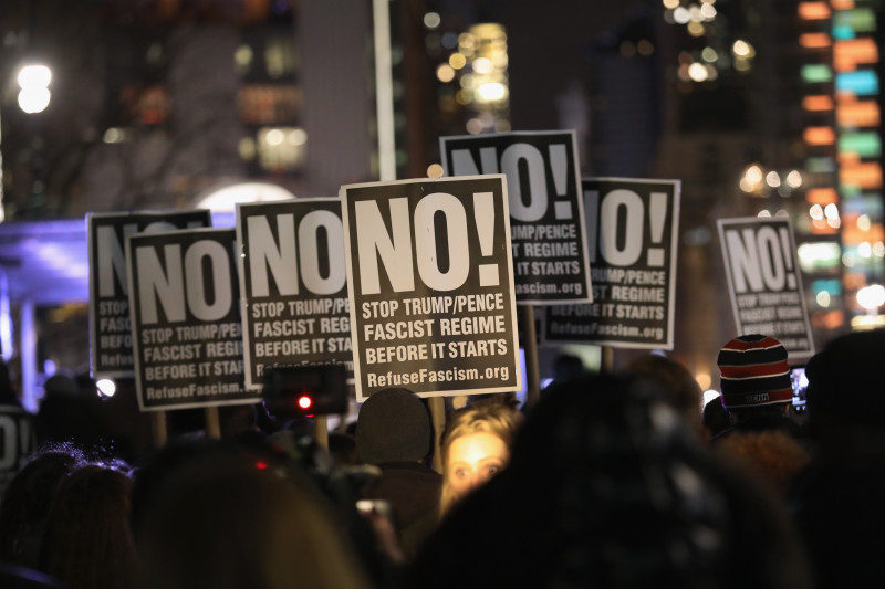 New Yorkers Rally At Trump International Hotel On Eve Of Inauguration