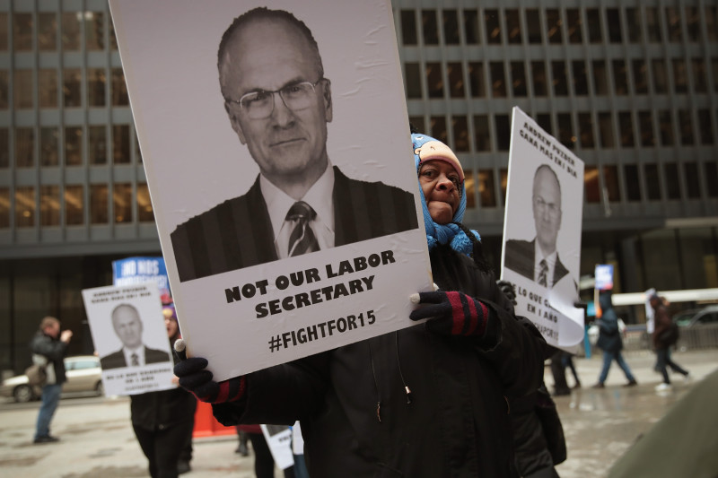 Food Workers Protest Andy Puzder's Labor Secretary Nomination