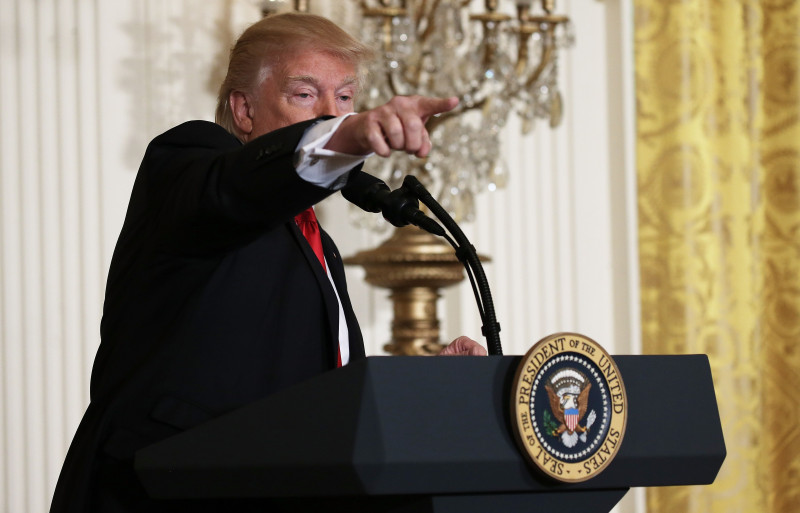 President Trump Holds News Conference In East Room Of White House