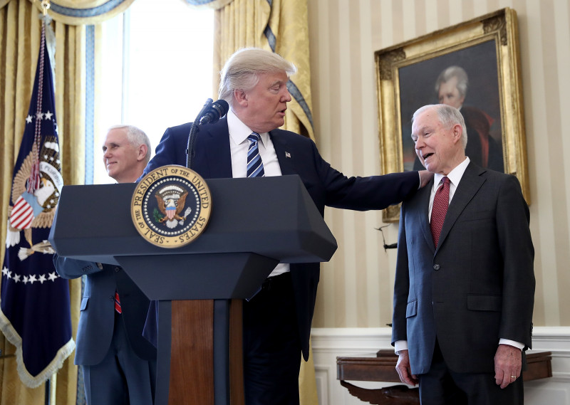 Sen. Jeff Sessions Sworn In As Attorney General At The White House