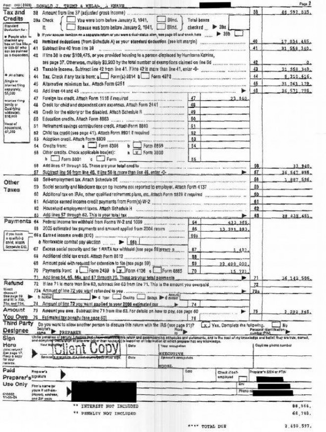 donald trump tax return