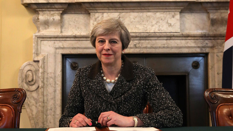 The Prime Minster Of the United Kingdom Theresa May Signs Article 50
