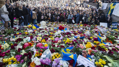 Tributes And Vigil For Victims Of Stockholm Truck Attack