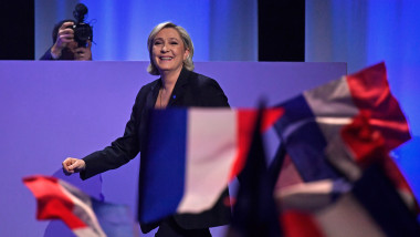 French Presidential Candidate Marine Le Pen Holds A Rally Meeting In Marseille