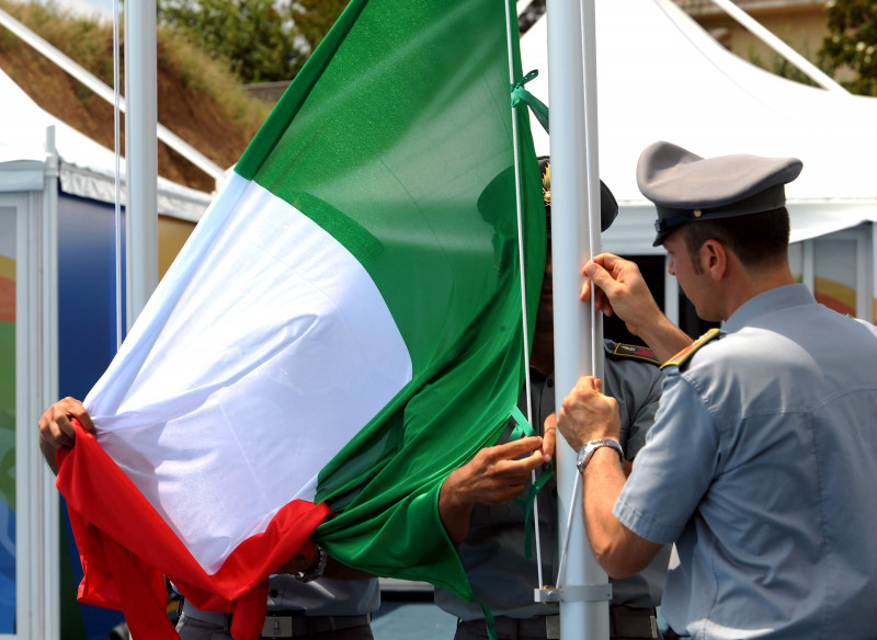 2009 Mediterranean Games - The Italian Flag Raising Ceremony