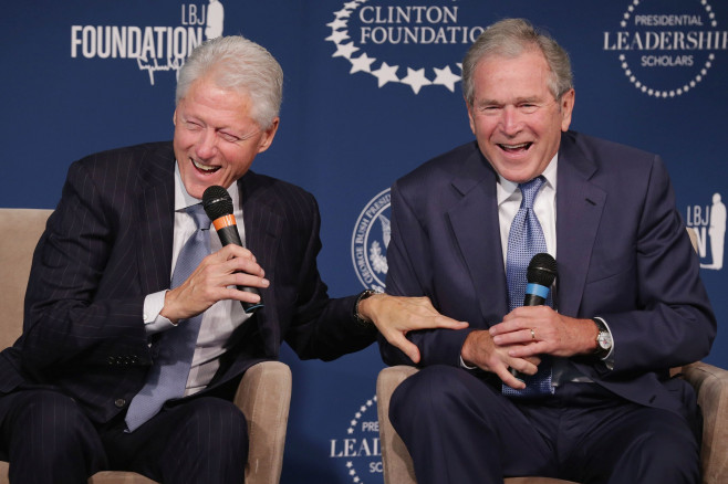 President Clinton And President George W. Bush Launch Presidential Leadership Scholars Program
