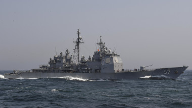 USS Lake Champlain (CG 57) Sails in the Western Pacific