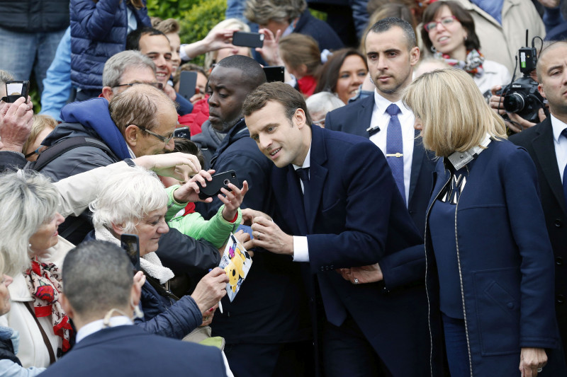 Presidential Candidate Emmanuel Macron Votes In Le Touquet