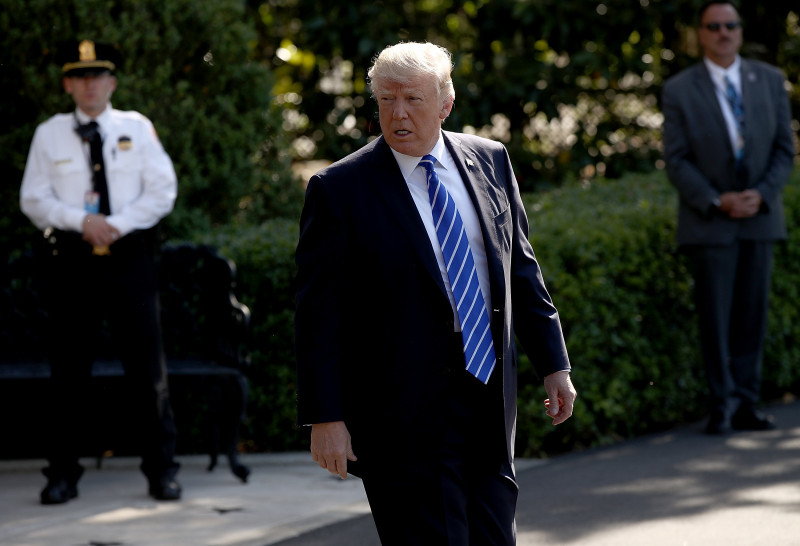 President Trump Departs White House En Route To Give Commencement Address At Coast Guard Academy