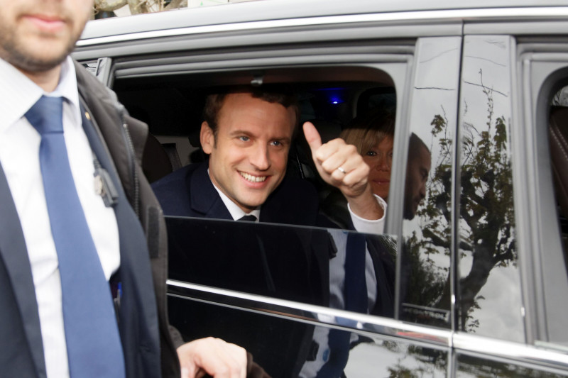 Presidential Candidate Emmanuel Macron Votes In Le Touquet