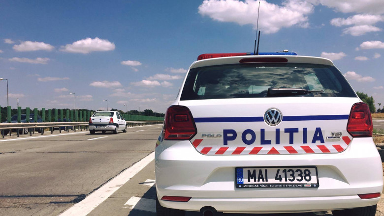 masina politie pe austrada_fb politia romana