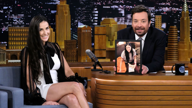 Demi Moore Visits "The Tonight Show Starring Jimmy Fallon"