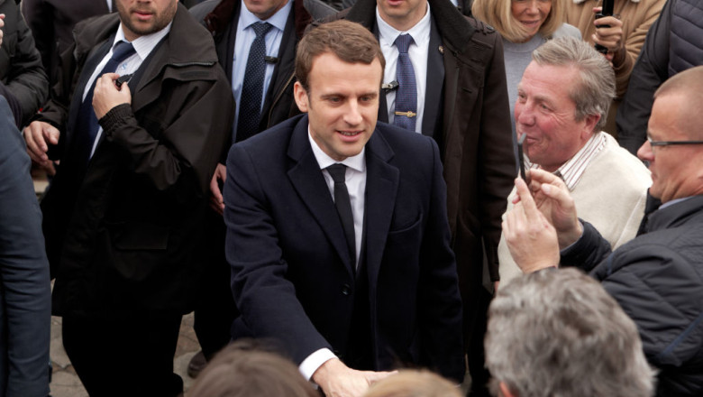 Presidential Candidate Emmanuel Macron Votes In Le Touquet